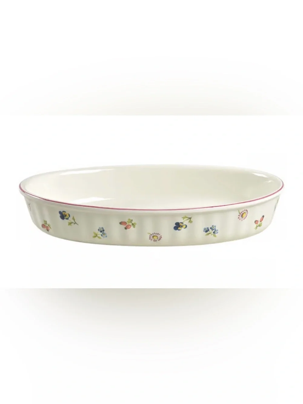 Vtg Villeroy & Boch 13” Petite Fleur Oval Baking dish Floral Casserole